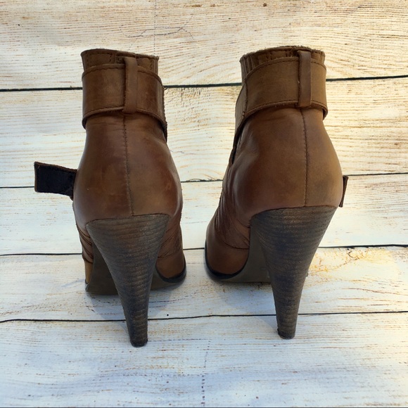 Aldo | brown distressed leather ankle boots 40 9 - Picture 3 of 8